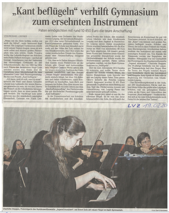 Konzert im Imanuell-Kant-Gymnasium am 29.01.2016 zur Einweihung 			  des neuen Flügels