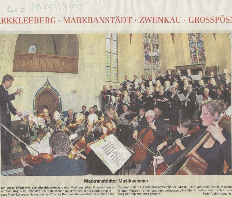 Abschlusskonzert zum 11. Markranstädter Musiksommer 2011 in der Sankt-Laurentius-Kirche