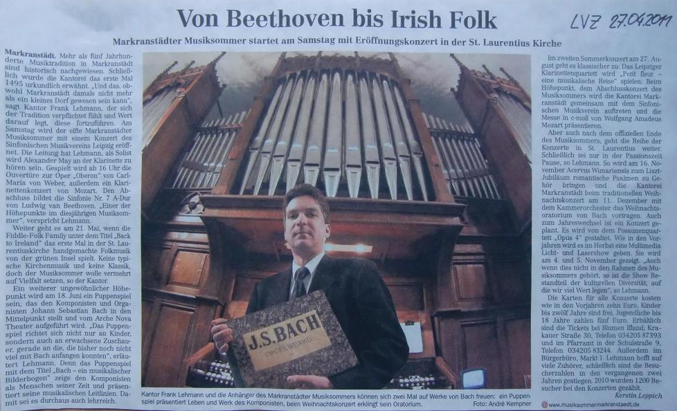 Eröffnungskonzert zum Markranstädter Musiksommer 2011