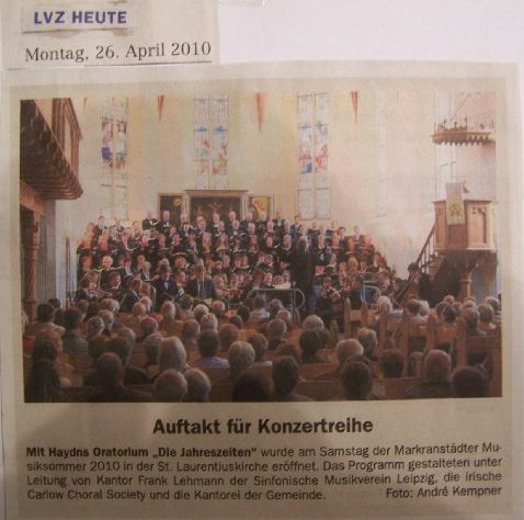 Eröffnungskonzert zum 10. Markranstädter Musiksommer 2010 in der Sankt-Laurentius-Kirche