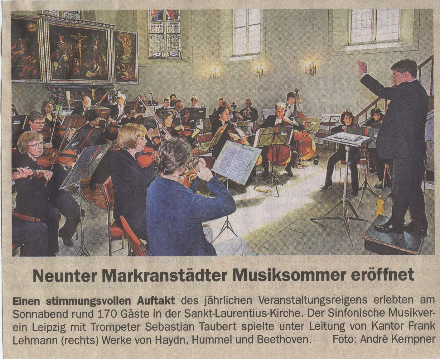 Eröffnungskonzert zum Markranstädter Musiksommer 2009 in der Sankt-Laurentius-Kirche